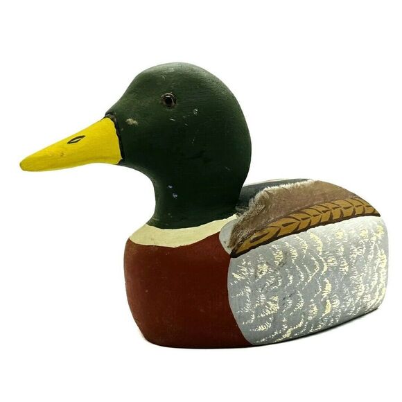 J.C Edwards Wooden Mallard And Drake Half Ducks Decoy/ Decoration Bookend - Picture 8 of 12